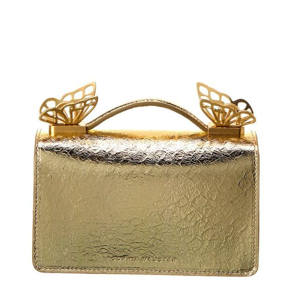 Sophia Webster Mariposa Mini Leather Shoulder Bag, Gold - Picture 2 of 4